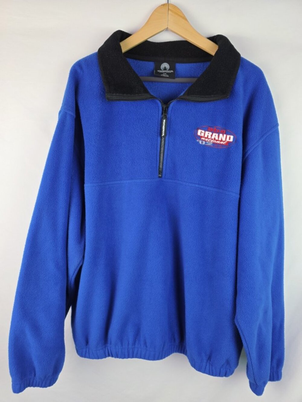 ABA Grand National '02 Sweatshirt Size XXL Blue Weatherproof 1/4 Zip Fleece Top